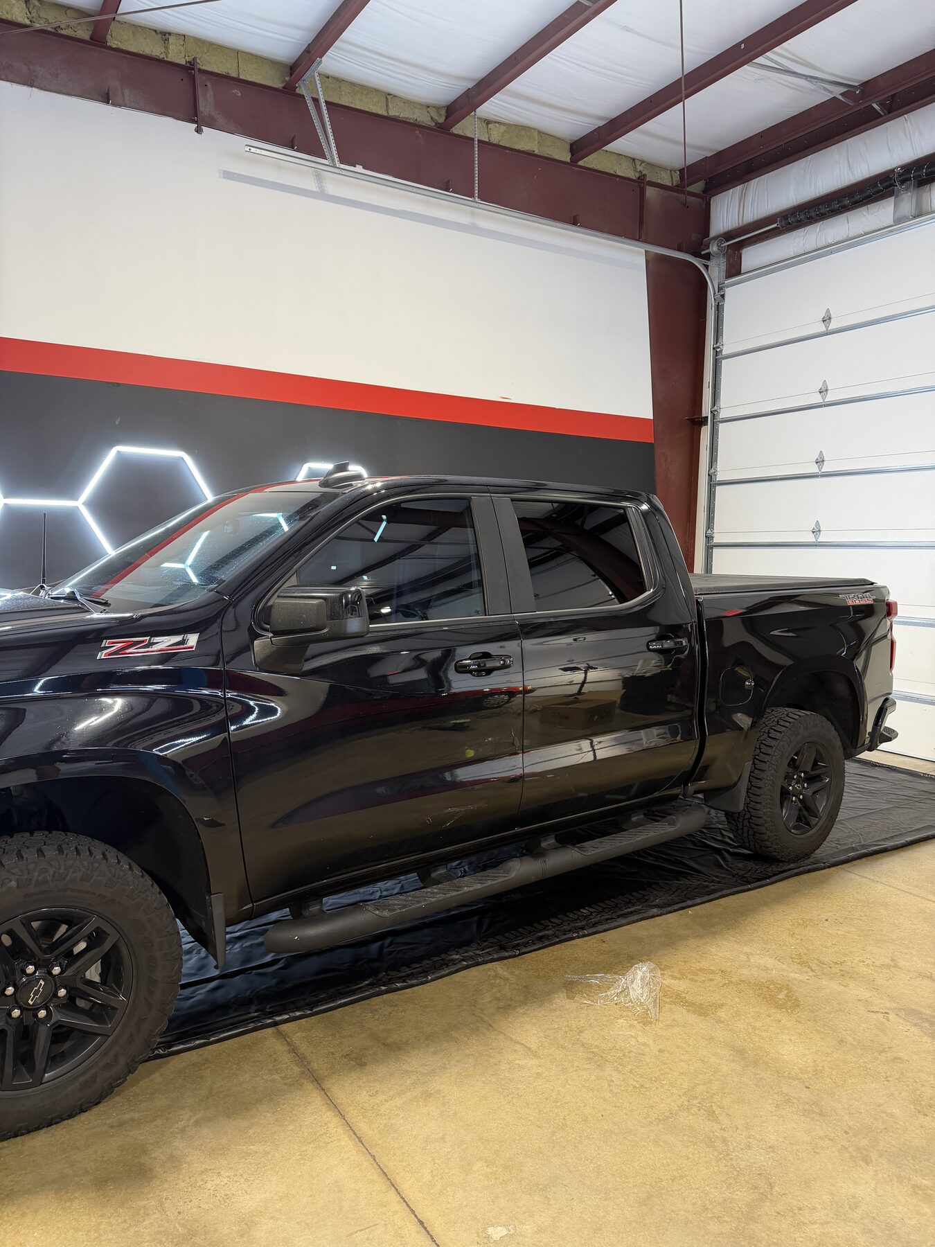 Black Chevy Silverado Trail Boss window tint Parkville MO